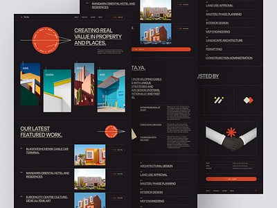 Modern architecture website - Landing page (Dark mode) architect architecture build builder clean dark mode design house industry interior landing page modern retro tanim typographic ui ux vintage web website