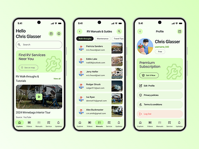 RV Companion App – Designed for RV Owners app apurba branding car mobile rv ui uiux ux