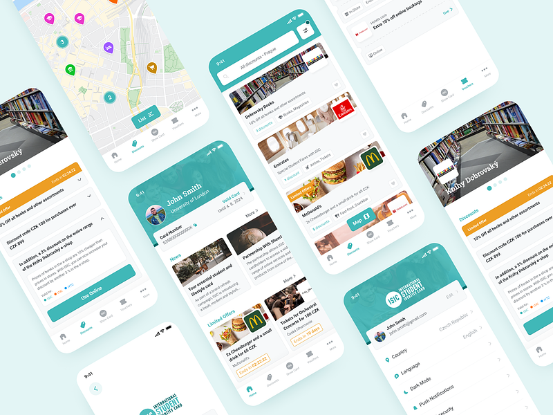ISIC App - Redesign android app design figma ios list map mobile app redesign student ui ux