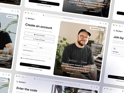 Stanley - Sign Up Flow Design account clean create create account flow form landing page log in login new account product design register sign in sign up signin signup step web webapp website