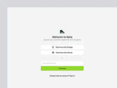 Spliq - Clean Minimal Onboarding UI / Login Page clean ui daily ui design land page login minimal login page minimal login minimal ui onboarding onboarding ui rakibulism saas ui web design