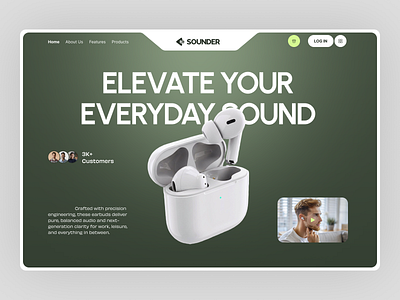 🎧 Premium Earbuds Landing Page Hero UI – Modern E-Commerce audio audioproductdesign cleanuidesign earbudsdesign ecommercelandingpage ecommerceui landingpagedesign modernwebdesign newandnoteworthy productlandingpage productshowcase shopify techproductdesign uiinspiration uxtrends uxuidesign webdesigninspiration websiteconcept wireless audio device wireless earbuds