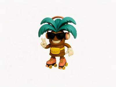 L.A. Mascot - Sunny 3d animation california cartoon cool dancing having fun la los angles mascot motion graphics palm palm tree roller skates sun