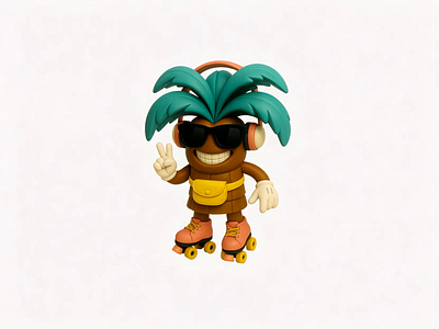L.A. Mascot - Sunny 3d animation california cartoon cool dancing having fun la los angles mascot motion graphics palm palm tree roller skates sun