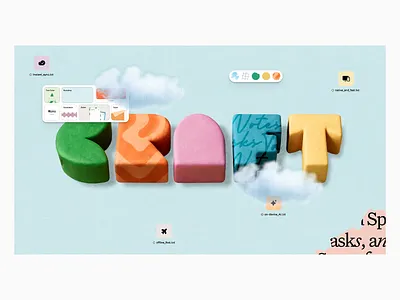 Project Secret - Cloud Desktop Interface 3d 3d art cloud colorful colorful ui craft creative creative design desktop files graphic design product design surreal surrealism ui user user experience user interface uxui whimsical