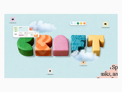 Project Secret - Cloud Desktop Interface 3d 3d art cloud colorful colorful ui craft creative creative design desktop files graphic design product design surreal surrealism ui user user experience user interface uxui whimsical