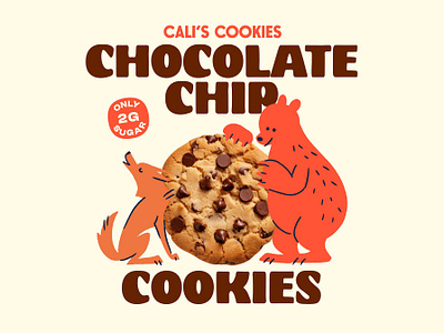 Cali's Cookies: Brand Identity animals bear brand brand design branding character chocolate cookies cpg identity illustration mascot wolf