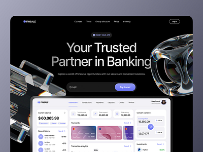 Finsale — Digital Banking Dashboard app design figma ux ui web application webflow
