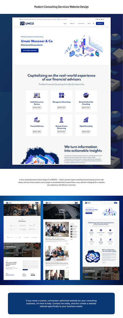 Custom Website Design for UMCOCA Consulting creativedesign figma interfacedesign moderndesign uiux uiuxdesign webdesign
