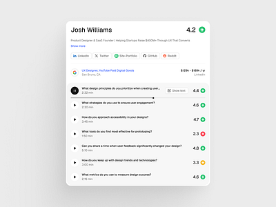 Interview overview modal ai app artificial intelligence bot chat bot clean crypto cv dashboard design hr interface interview mobile modal review ui ux web web3
