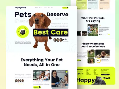 UI/UX For Pet Care Website Design graphic design healthcare healthcare veterinary home page landing page landing page design pet care pet care website pet care website design product design ui uiux ux veterinary website veterinary website design web design