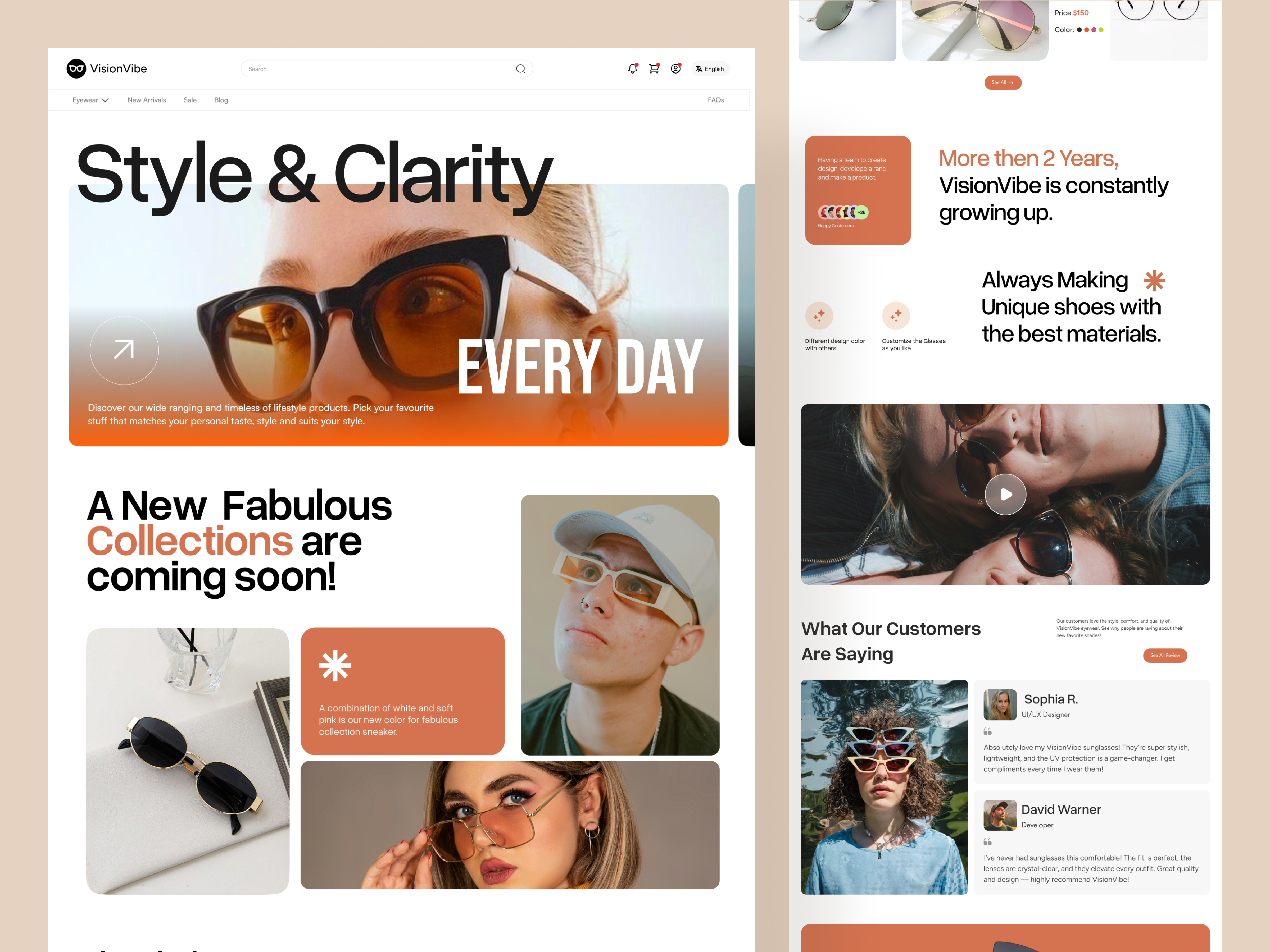 Eyewear Website Design e commerce website landing page ecommerceux eye care website eyeewear website eyeglasses eyewear fashion eyewear store fashion web homepage landing page optic website optometrist product landing page sleek website design