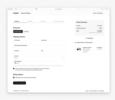 Checkout Flow checkout e commerce ui web design