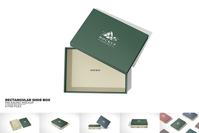 Rectangular Shoe Box Package Mockup box box mock up branding branding mock up cosmetics mailer box mock up packaging rectangular box mockup shipping box shoe box shoe box mockup smart object