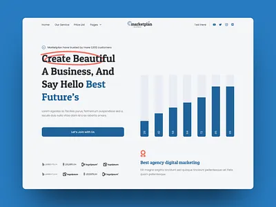 Marketplan - Digital Marketing Template Kit agency branding business company consultant corporate design digital digital agency digital marketing elementor landingpage marketing startup template ui ui design uiux website wordpress