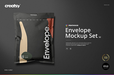 Envelope Mockup Set 02 custom design envelope mockup set 02 etsy shop mailer metallic mockup mockups packaging post printed printhouse printing shipping bubbles smart object sublimation template