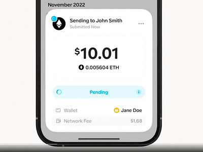 Ethos Wallet - Crypto Transaction Screen app crypto crypto transaction design ethos wallet finance finance app financial phone screen transaction ui ui design user experience user interface ux ux design uxui