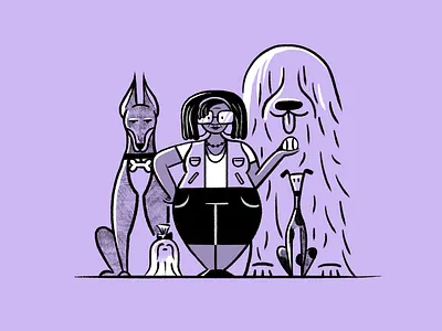 Gladys & the gang. branding character graphic design hand drawn illustration line minimalist spot illustration