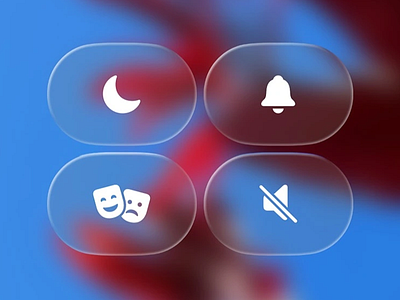 Aurora Glass Buttons aurora aurora buttons aurora glass button design buttons colorful design glass buttons glassmorphism minimalist mute button product design sound button ui user experience ux widgets