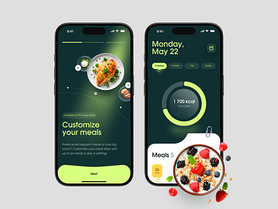 Health Tracker NutriMate — iOS Mobile App Design activity design fitness tracker food health interface ios mobile app ui ux