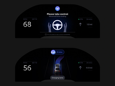 Autopilot UI - In-car Experience autopilot car control dark mode dashboard dashboard design design futuristic in car experience interface minimalist product design smart car ui ui design ui ux user experience ux design