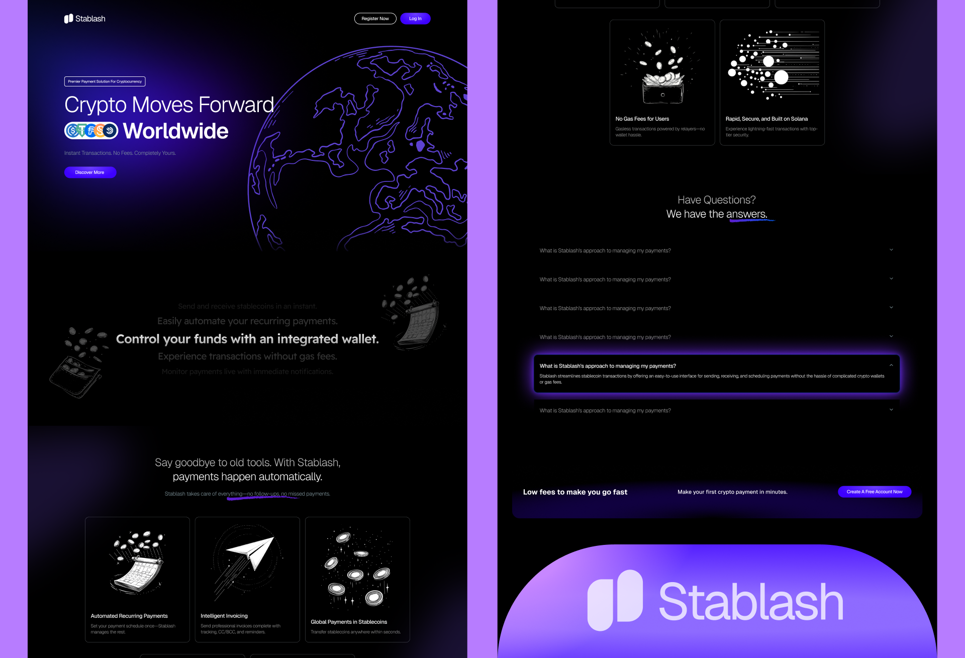 Web3 StableCoin Landing Page landing page saas stablecoin ui web3