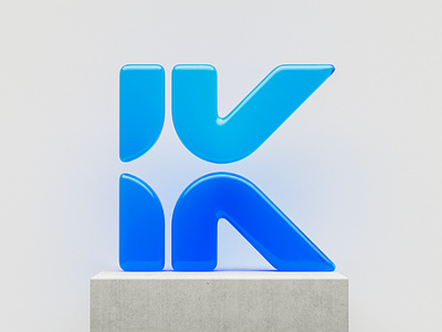 K monogram (3D version) 3d brand branding k monogram logo negative space star