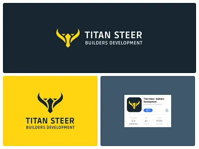Tital Steer Logo Design branding builder clean development logo minamalist modern steer titan