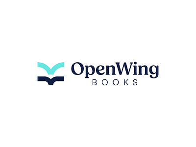 OpenWing Books abstract bird bird logo birds book book logo book publishing logo logo design minimal