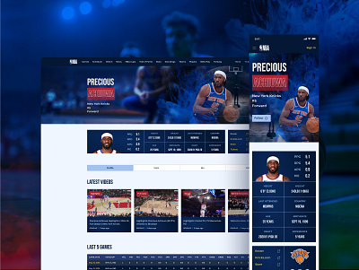 NBA Redesign | Website Concept adaptives global sport heroimage main screen nba profile sport sport statistics sportsman uxui webdesign
