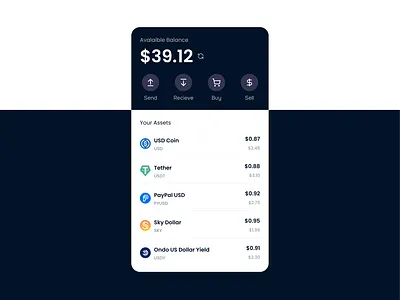 Web3 Wallet Card Representation figma onramp stablecoin ui wallet web3