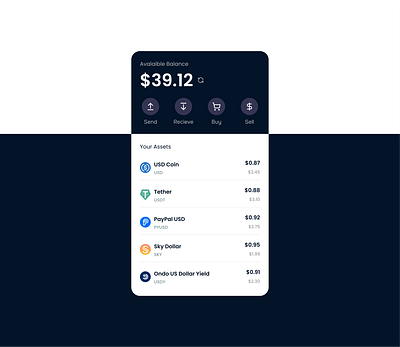 Web3 Wallet Card Representation figma onramp stablecoin ui wallet web3