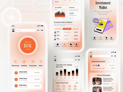Finance Investment App UI/UX banking app clean design finacnce app finacnce landing page finance financial fintech fintech app homepage investment app landingpage mobile mobile banking money transfer savings trading ui uiux website