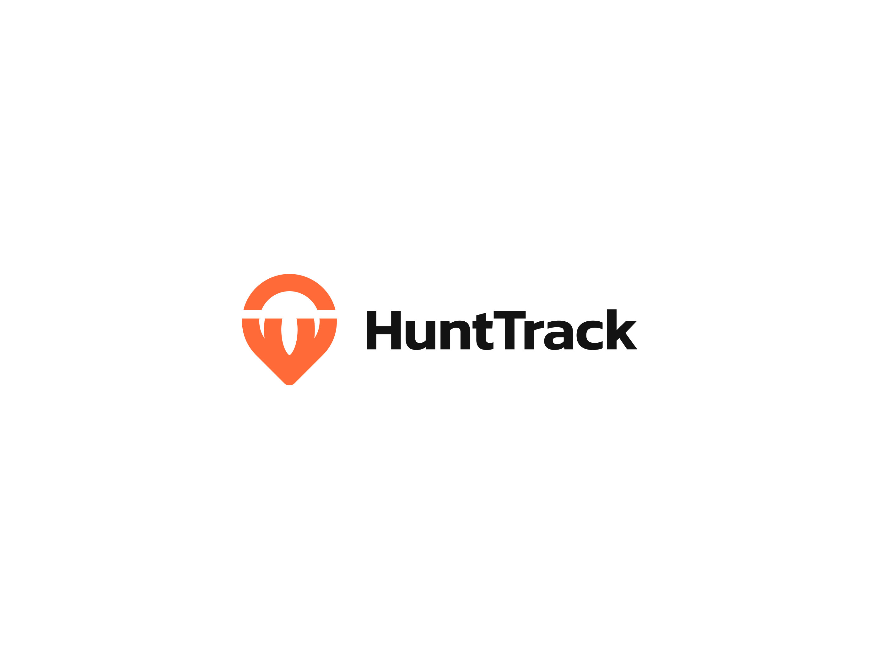 HuntTrack Logo abstract animal antlers brand company deer horn hunter hunting logo logo design map modern pin location stag track wild