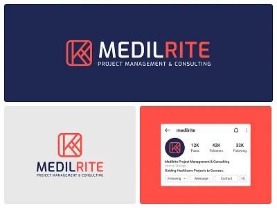 Medilrite Project Management & Consulting Logo Design business clean logo minimalist modern monogram project