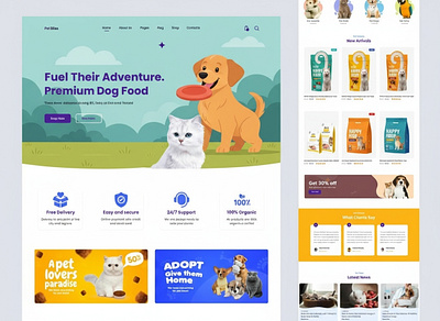 Shopify Design for a Modern Pet Food & Supplies Store shop design shopify shopify desigm shopify product page shopify tempalte ui web design