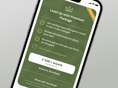 Premium subscription app in app purchase mobile app premium subscription