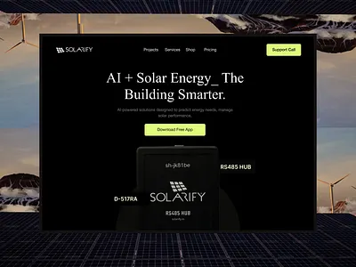 AI Solar Energy Tracker Website design ai solar energy tracker design product service web