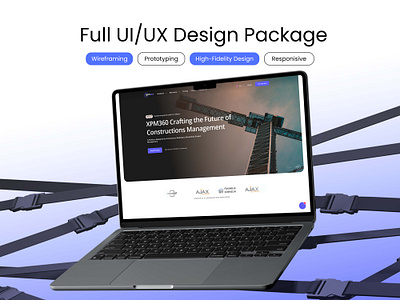 Full UI/UX Design Package for Construction & Project Management construction company construction management construction ui creative web layout landing page ui real estate ui responsive web design saas platform ui