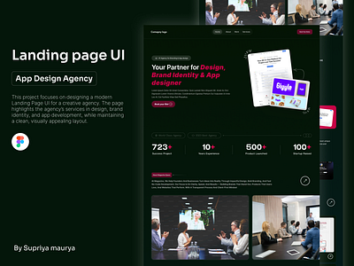 Landing Page UI Design business website creative agency creative design digital agency figma figma design interaction design landing page minimal ui modern ui product design responsive design ui ui design user interface uxui web app web design webflow website design