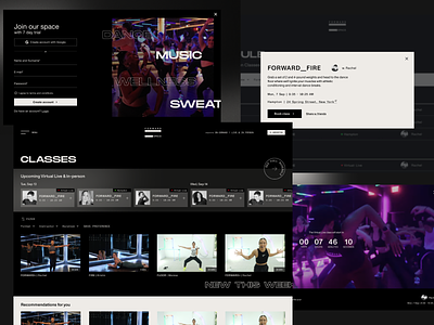 Streaming Platform Design for Dance Studio FWD_Space app dance studio streaming platform ui ux web