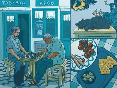 Mediterranean Life Illustration Art design design studio digital art digital illustration digital painting graphic design illustration illustration art illustrations illustrator ui