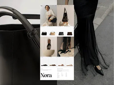 Nøra — E-commerce Website Design bags desktopdesign e commerce footwear leathergoods shopify shopifysite shoppingsite visualdesign
