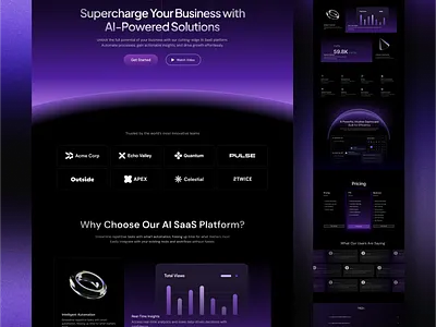 Ai SaaS Website ai ai saas ai saas landing page ai saas website ai software ai solutions business figma landing page saas saas landing page saas website ui uiux web design website