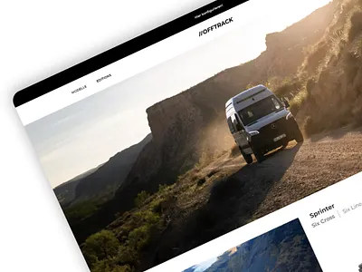 OFFTRACK Camper- Vehicle manufacturer webflow website UIUX branding design landing page ui uiux vehicle man web design webflow