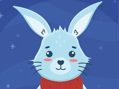 The bunny animal bunny graphic design holiday illustration newyear rabbit vector warm winter