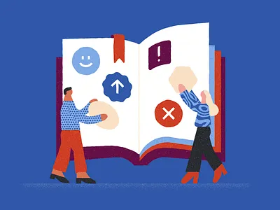 Culture codification 📖 2d book culture culture design figma flat illustration noise startup team tech texture vector