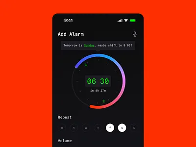 Alarm settings (redesign) alarm app design concept design dashboard design figma interface mobile design ui ui design ux uxui