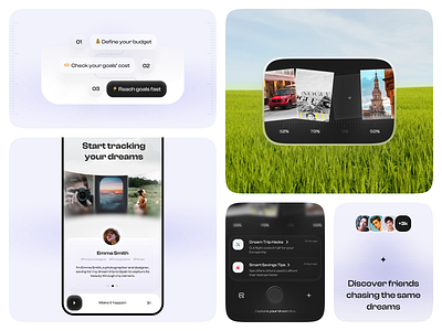 GoalBoard - Goal Tracking App appdesign financeapp fintechdesign goaltracking interactiondesign mobileapp productdesign ui uidesign ux