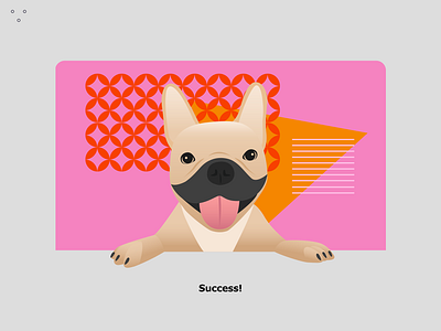 Success popup illustration 2d animal colorful dog flat fun gradient happy illustration pattern